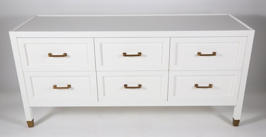 Serena & Lily Tray Top Six-Drawer White Painted Dresser
