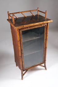 Antique Lacquered Bamboo Bookcase
