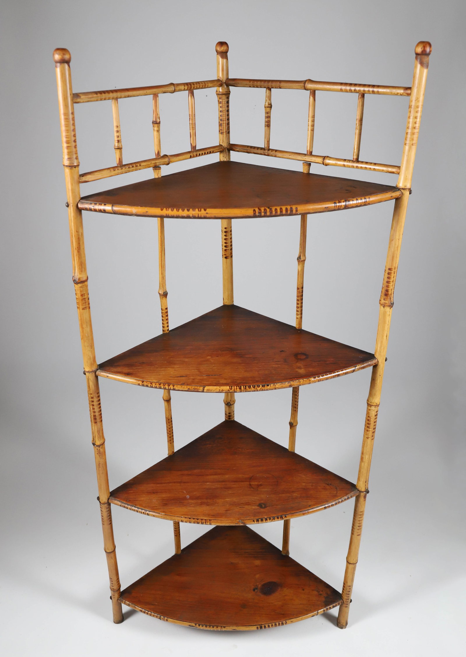 Vintage Bamboo Four Tier Corner Shelf (1 of 5)