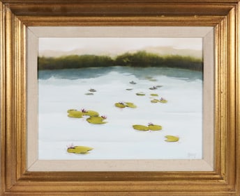 Roy Bailey Oil on Masonite "Lily Pond"