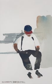 Elizabeth Saltonstall Watercolor on Paper "The Old Man"