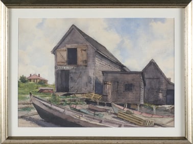 Watercolor on Paper "Boats to Let"