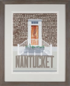 Vintage Robert Richardson Nantucket Silkscreen "Nantucket Doorways"