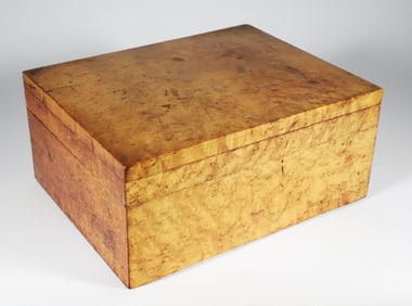 Antique Vibrant Bird's Eye Maple Lift Top Storage Box