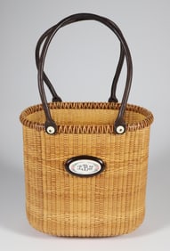 Elma Guttenberg Nantucket Basket Top Handle Bucket Purse, circa 2010