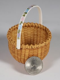 Dale Rutherford Miniature Open Round Nantucket Basket, circa 2011