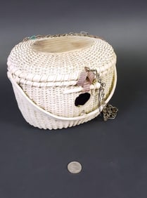 Ceramic Nantucket Friendship Basket Form Birdhouse