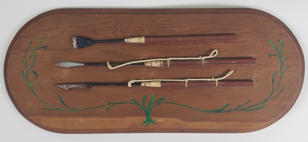 Oliver Eaton Cromwell Vintage Whaling Instruments Carved Plaque, 20th century
