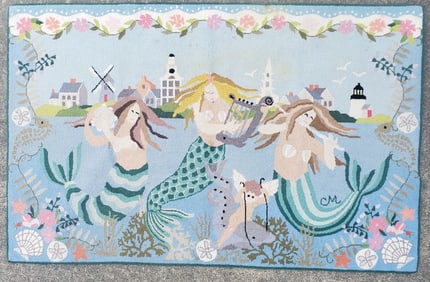 Vintage Claire Murray Nantucket Hand Hooked Carpet Rug, 20th century