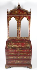 Chinese Chinoiserie Secretary Bookcase by Maitland Smith