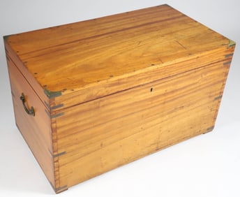 Camphorwood Brass Bound Trunk, 19th Century