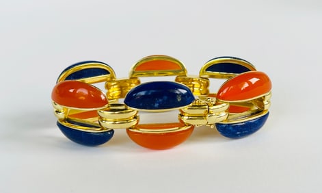 Lapis Lazuli and Red Onyx Bracelet