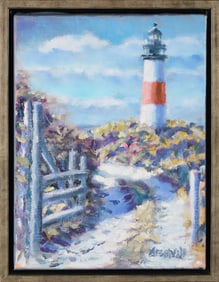 Paul Arsenault Oil on Canvas "Sankaty Light, Nantucket"