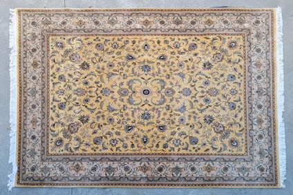Vintage Cream Ground Tabriz Carpet