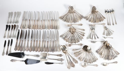 163 Piece Wallace Grand Baroque Sterling Silver Flatware Service