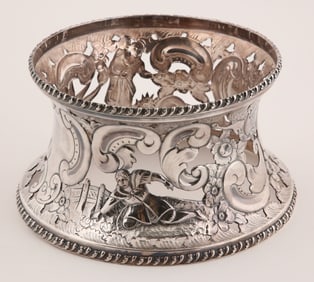 Vintage English Silver Plated Potato Ring with Silver Mounts