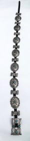 Navajo Hand Hammered and Silver and Nevada Turquoise Concho Belt
