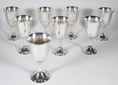 Set of Eight S. Kirk & Son Sterling Silver Goblets