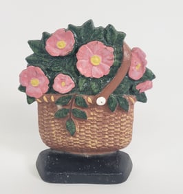 Vintage Cast Iron Nantucket Basket Doorstop, late 20th century