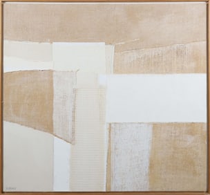 Eugene Healy Mixed Media Acrylic and Textile on Masonite
