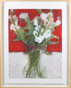 Betsy Podlach Tempera on Paper "Gladiola Still Life"