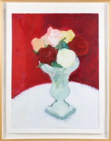 Betsy Podlach Tempera on Paper "Floral Still Life"
