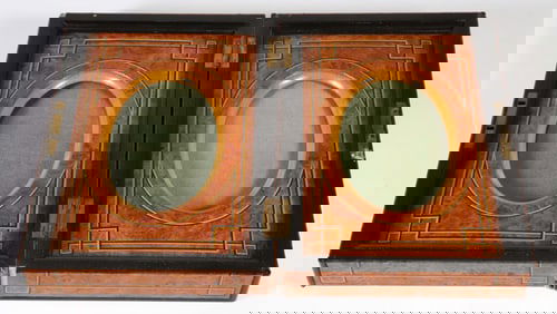 Fine Inlaid Burlwood Traveling Picture Frame Box, 19th Century