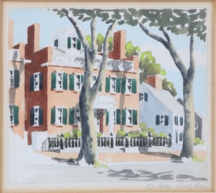 Doris and Richard Beer Watercolor on Paper "East Brick"