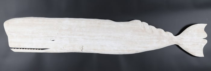 Mike Bacle Carved and Painted Moby Dick Sperm Whale Plaque