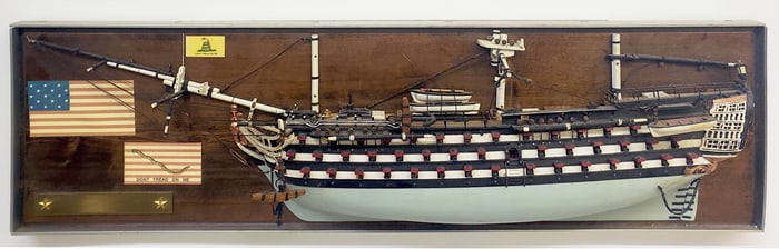 Vintage Man of War Half Hull Boat Makers Model