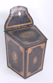 Vintage Hand Painted Regency Style Biscuit Tin