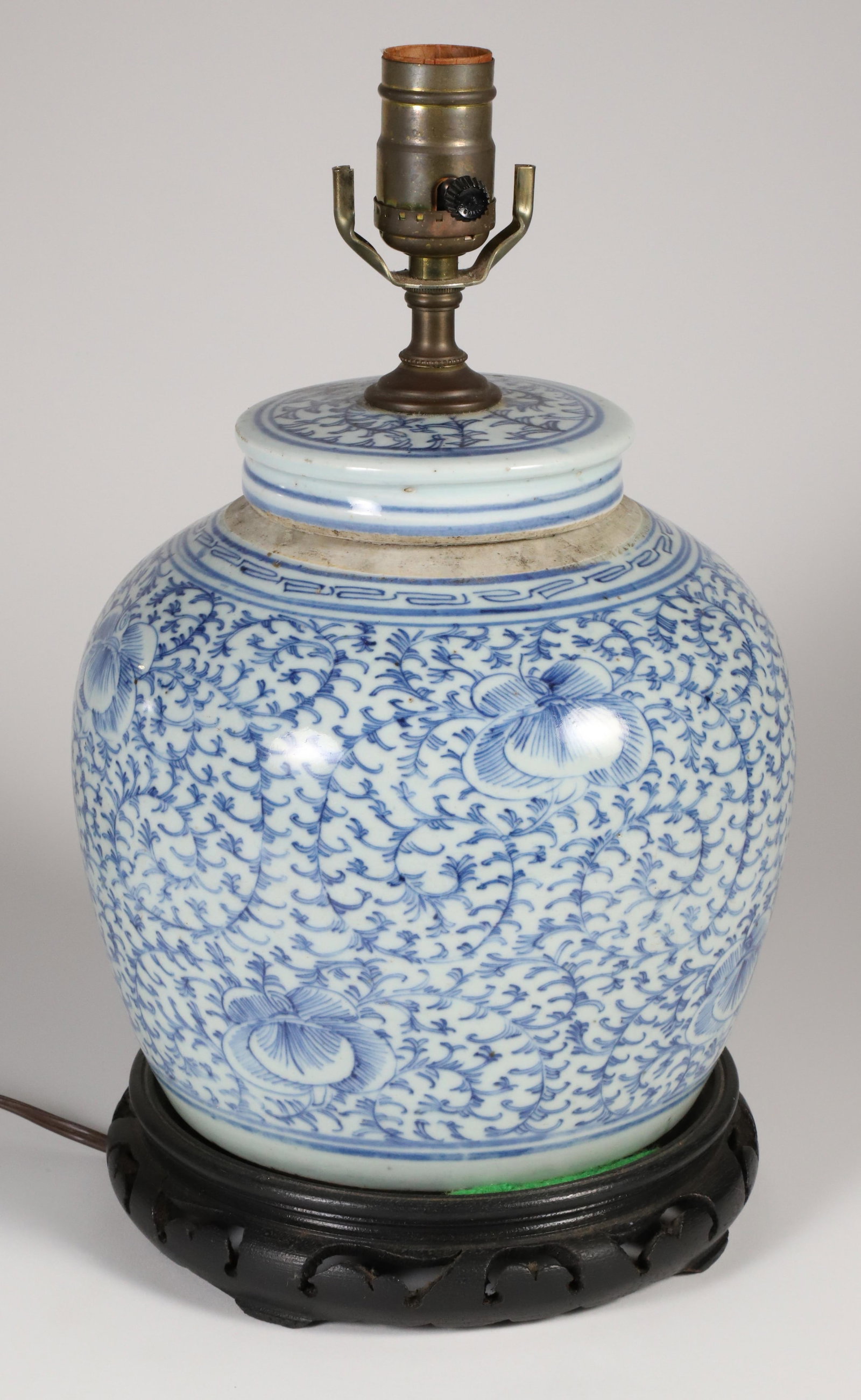 Chinese Blue and White Porcelain Ginger Jar Lamp (1 of 4)