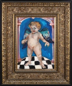 B. Lynch Oil on Panel "When Putti Go Bad", circa 1991