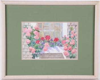 Nantucket Watercolor "Summer Window Box Florals"