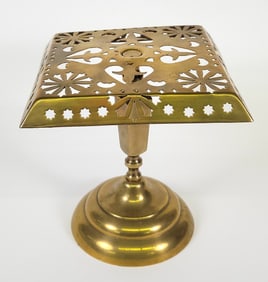 19th C. English Pierced Brass Kettle Stand