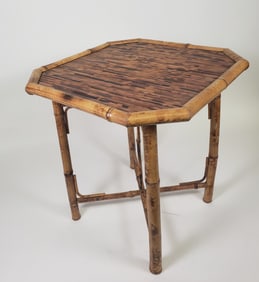 Vintage English Bamboo Folding Side Table