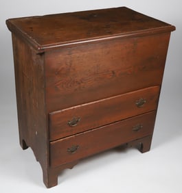 American Diminutive Pine Two Drawer Blanket Chest, 19th Century