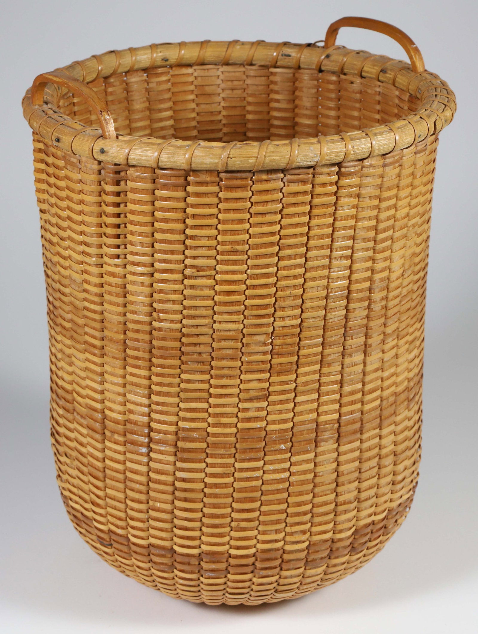 Terry Sylvia Tall Cylindrical Nantucket Basket with Rim Handles (1 of 6)