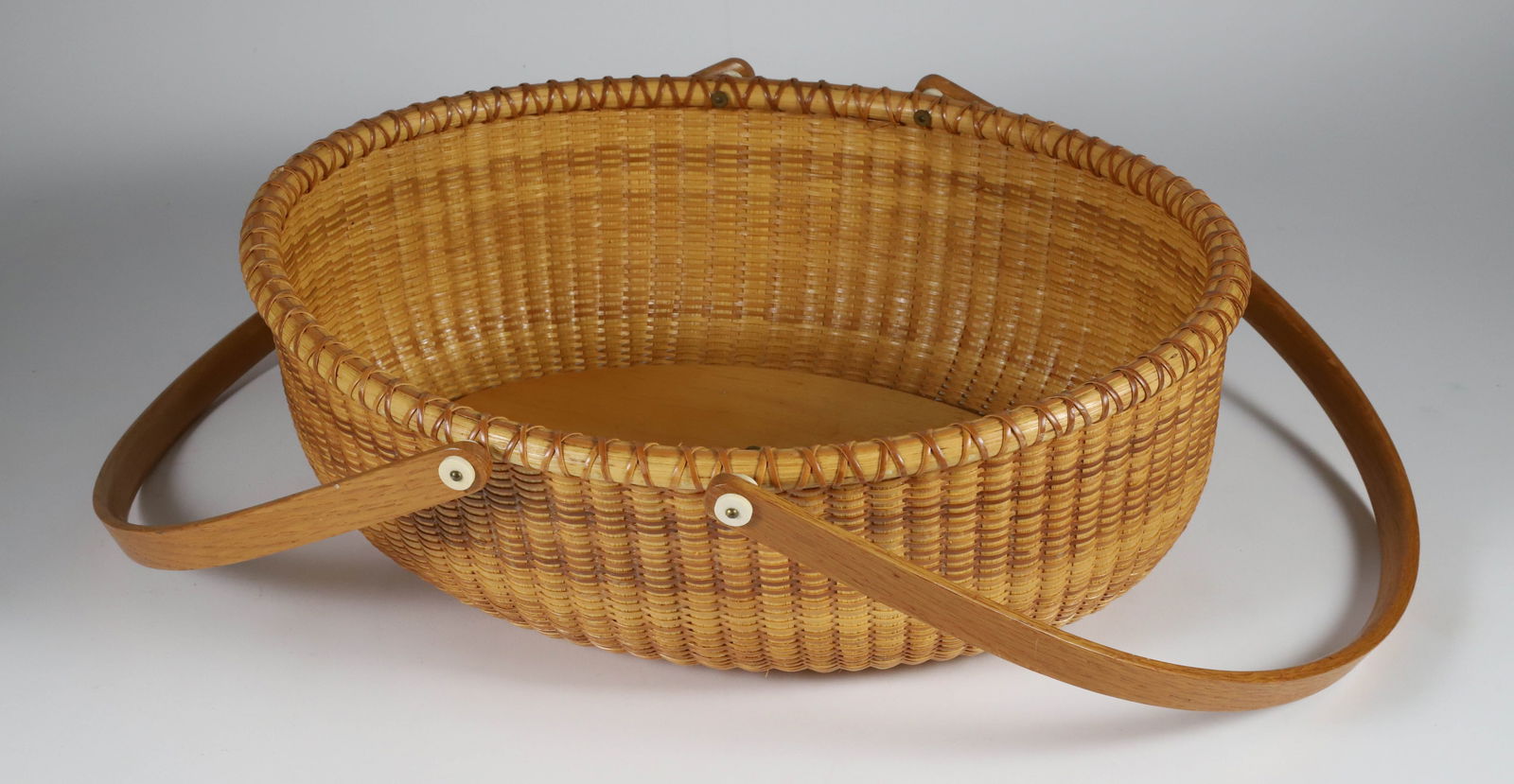Donna Cifranic Oval Double Swing Handle Open Nantucket Basket, circa 1988 (1 of 1)