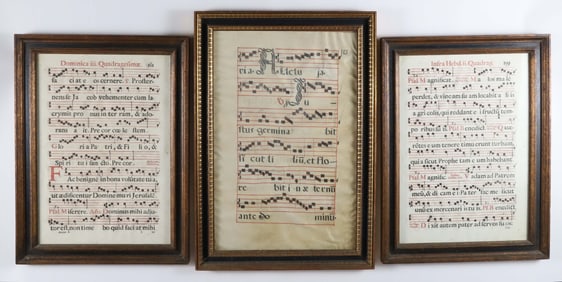 Three Vintage Hymnal Scores on Vellum