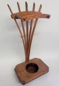 Antique English Oak Bentwood Arts and Crafts Umbrella Stand