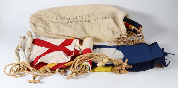 Set of Thirty-Two Vintage Signal Flags