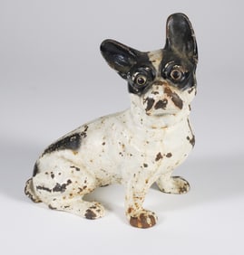 Antique Painted Cast Iron Boston Terrier Doorstop