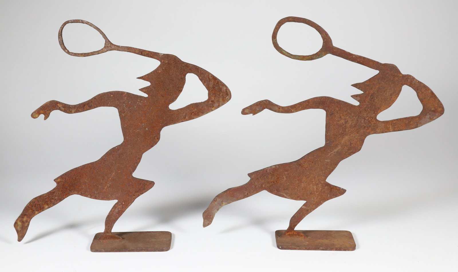 Pair of Folk Art Table Top Wrought Iron Tennis Figures (1 of 5)