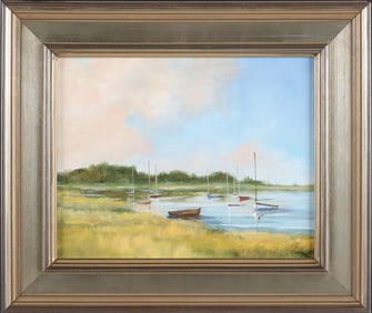 Kathleen Kelliher Oil on Canvas "Madaket Harbor" Nantucket