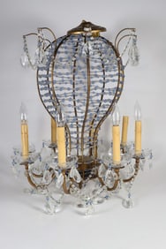 Vintage Beaded "Hot Air Balloon" 8-Lights Chandelier