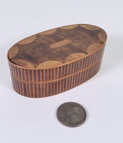 Vintage Multiwood Inlaid Violin Rosin Box, 20th Century