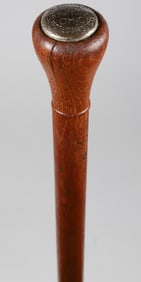 Metal and Wood Turned and Graduating Walking Stick from the U.S. Battleship Ohio