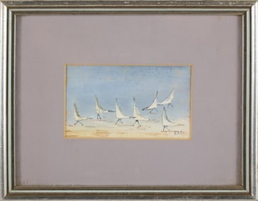 C. Eastwood Watercolor on Paper "Beach Birds"