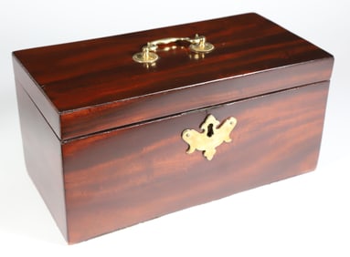 English Mahogany Tea Caddy, 19th Century
